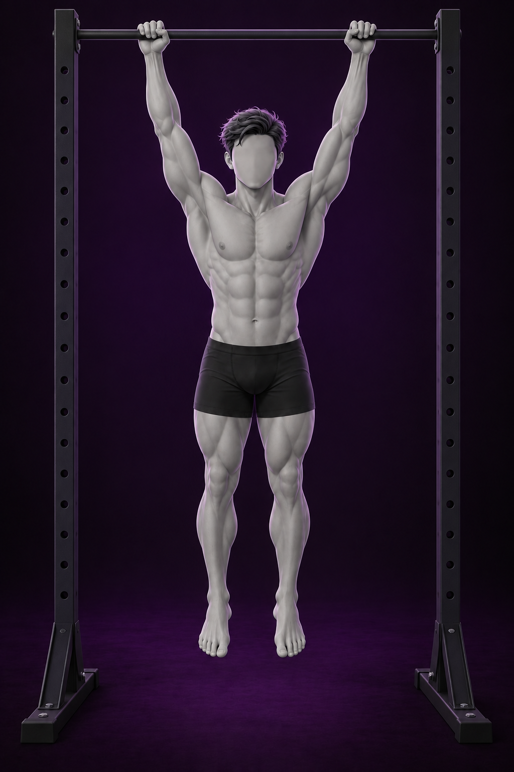 Man performing dead hang