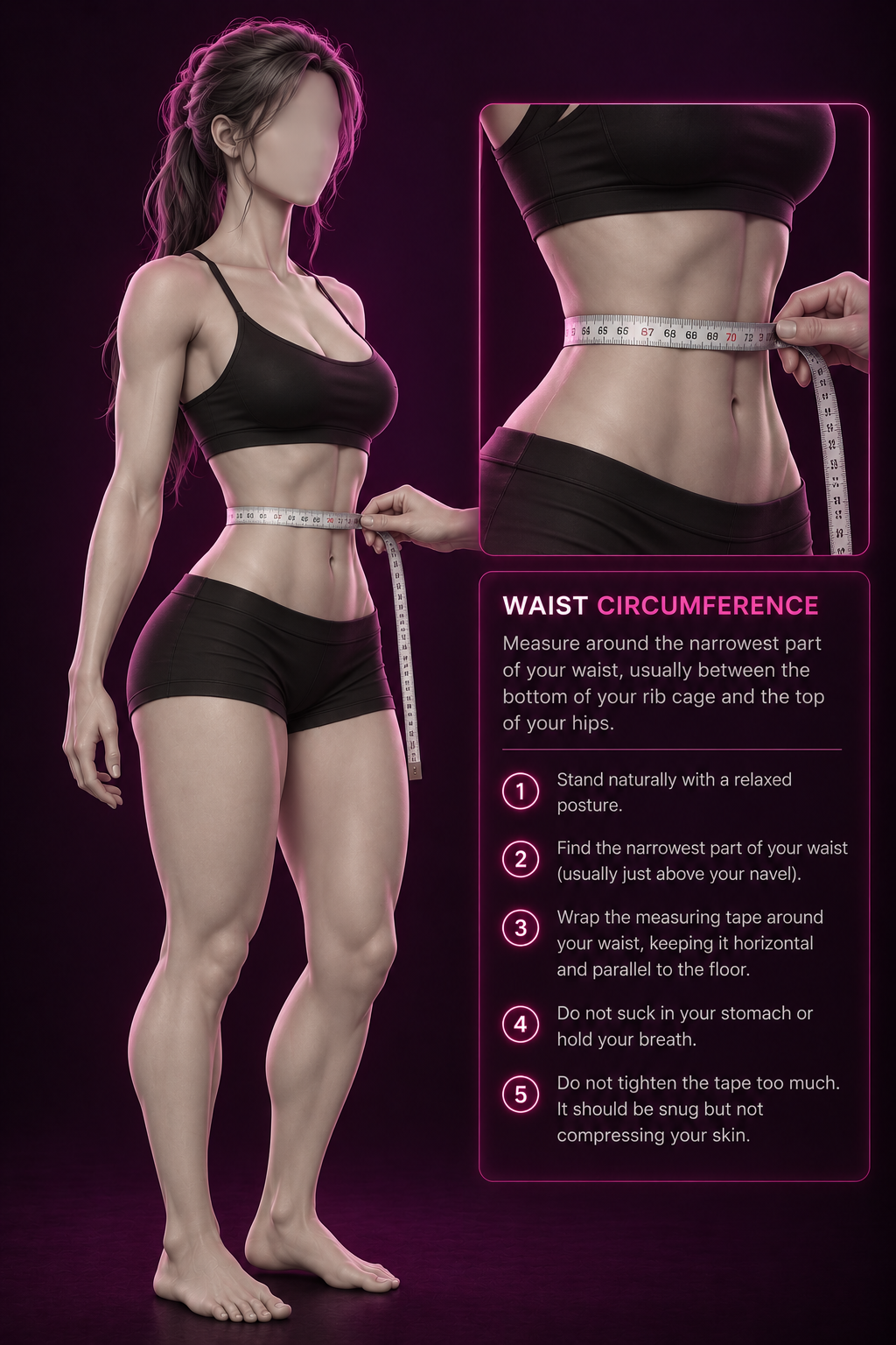 How to measure female waist circumference